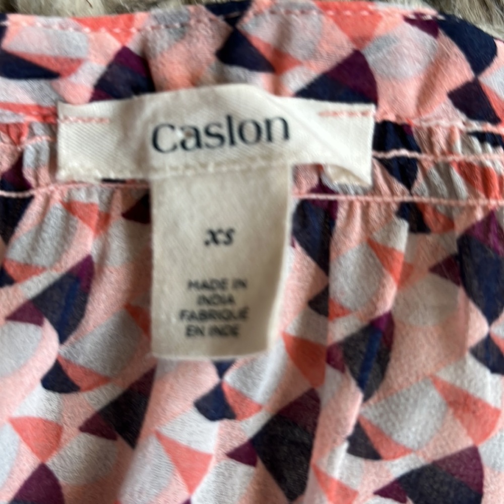 Caslon Sheer Pink Patterned Blouse - image 7